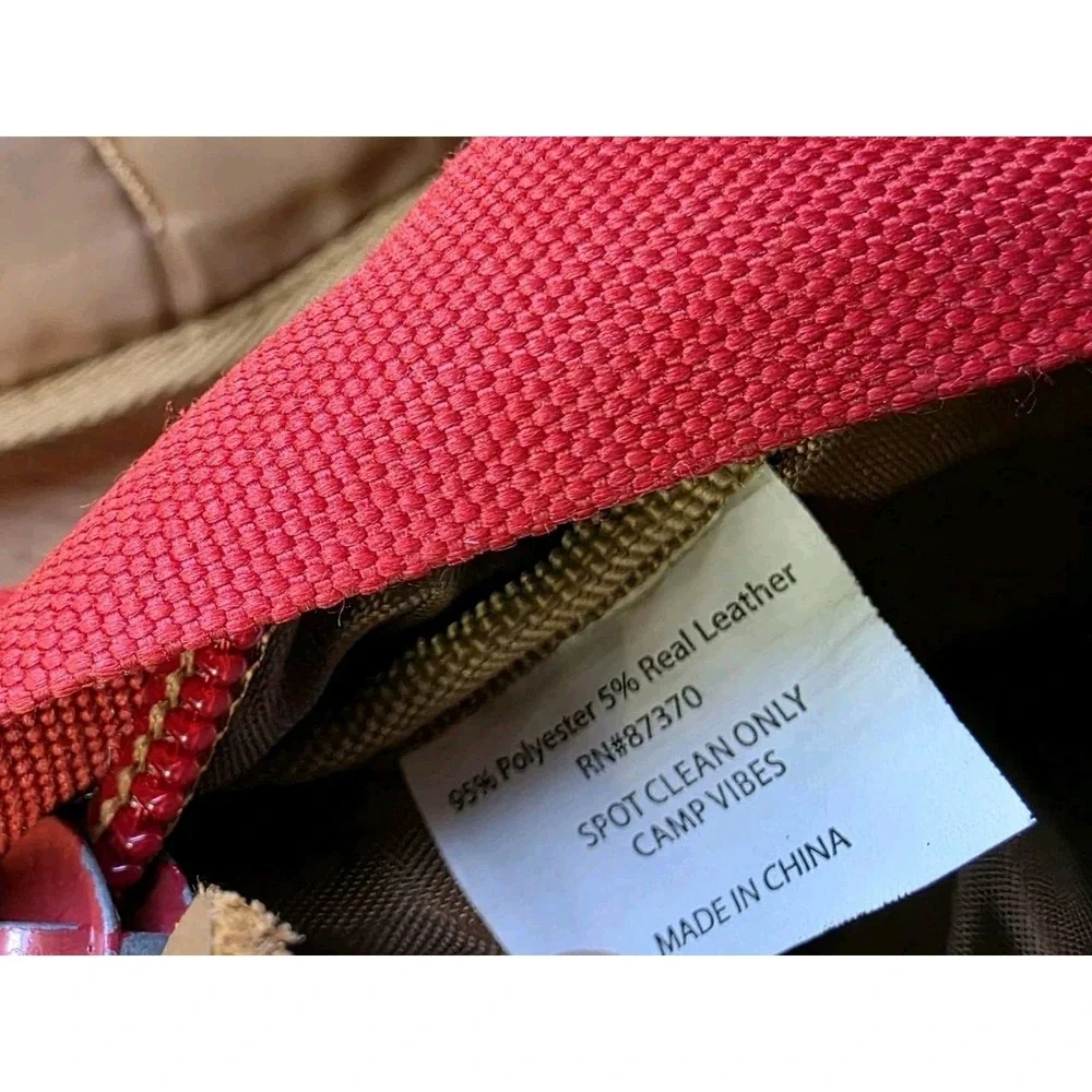 Poler‎ Outdoor Stuff Backpack Red Canvas Brown Leather Portland Oregon